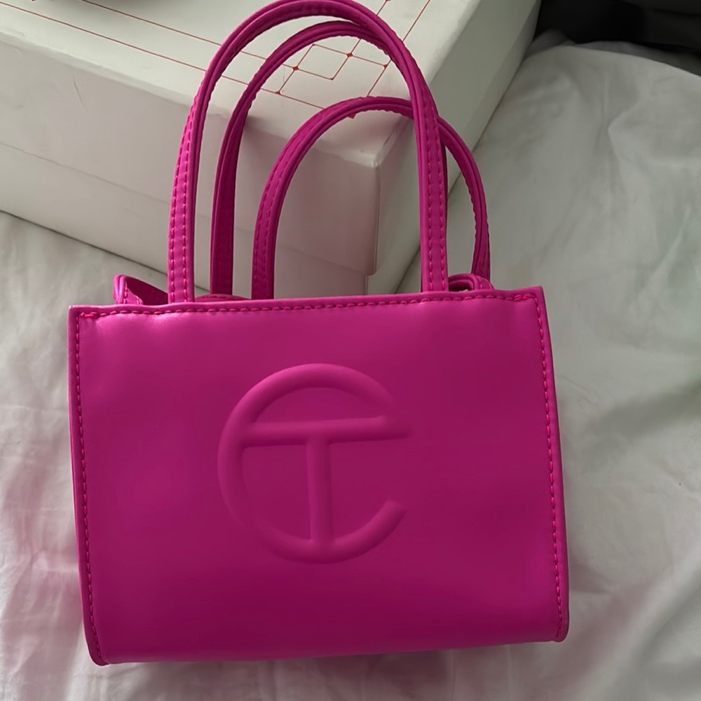 Telfar Pink Mini Bag with Embossed Logo